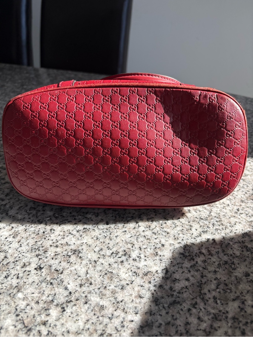 Gucci Red Embossed Crossbody Dome Bag - Picture 2 of 3